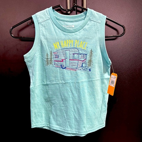 Carhartt Sleeveless Crewneck,My Happy Place camper, travel-vacation - Picture 1 of 6